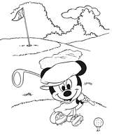 coloriage bÃ©bÃ© mickey golfeur